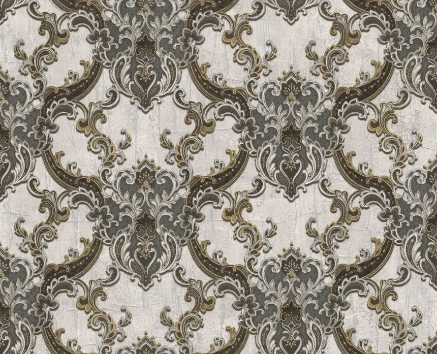 Luxusní stříbrno-hnědá vliesová tapeta, zámecké ornamenty, 86061, Valentin Yudashkin 5, Emiliana Parati