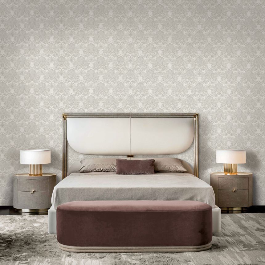 Luxusní stříbrno-zlatá vliesová tapeta, zámecký ornamentální vzor, 86080, Valentin Yudashkin 5, Emiliana Parati