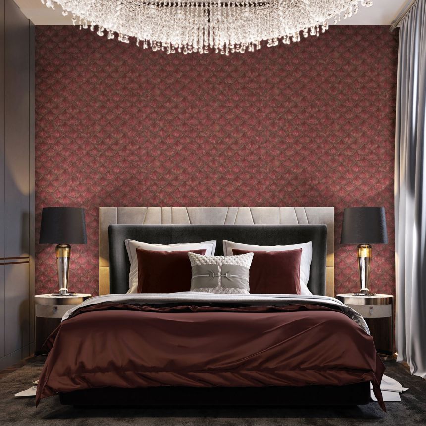 Luxusní vínovo-zlatá vliesová tapeta s geometrickým vzorem, 86094, Valentin Yudashkin 5, Emiliana Parati