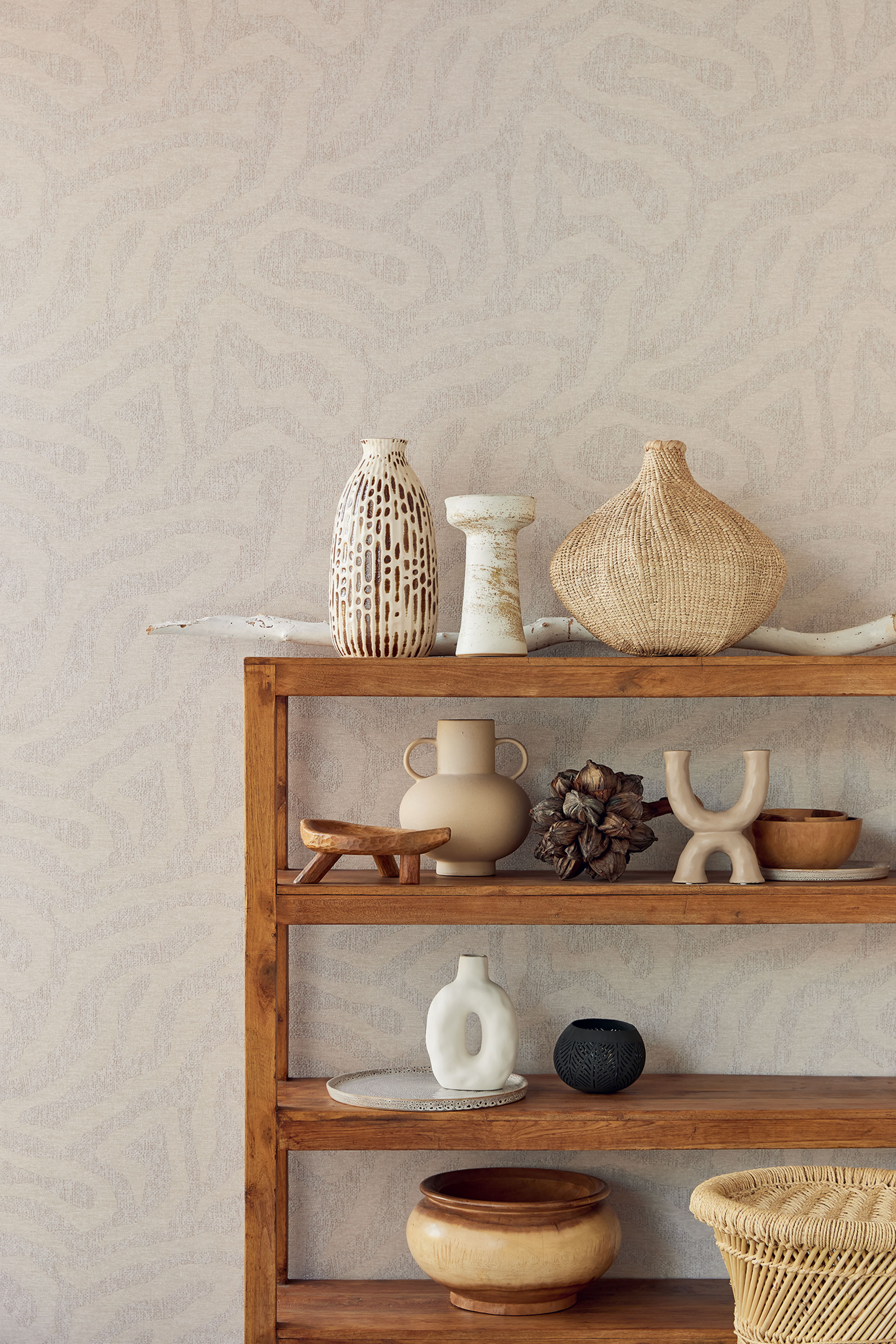 Šedo-béžová vliesová tapeta na zeď,  324000, Embrace, Eijffinger