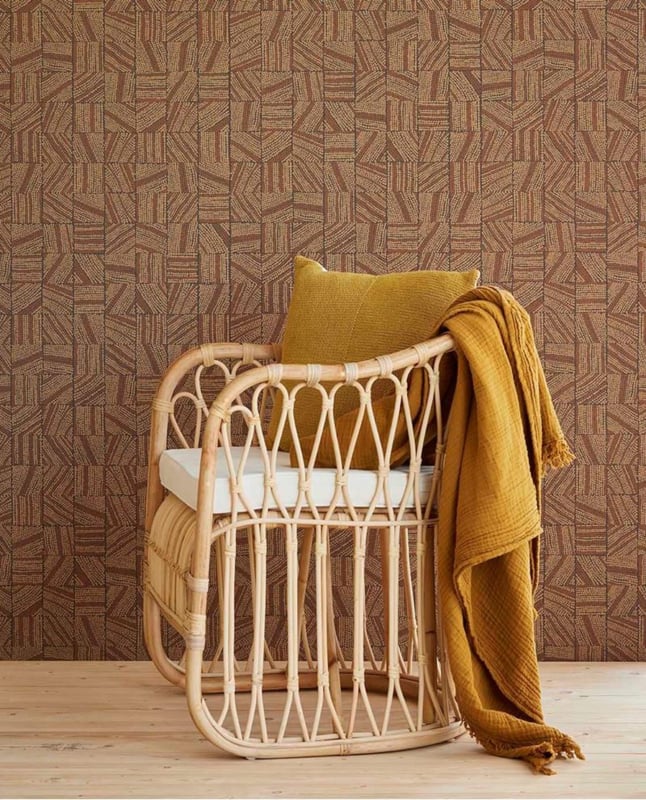 Hnědá vliesová tapeta na zeď, mozaika, 324031, Embrace, Eijffinger