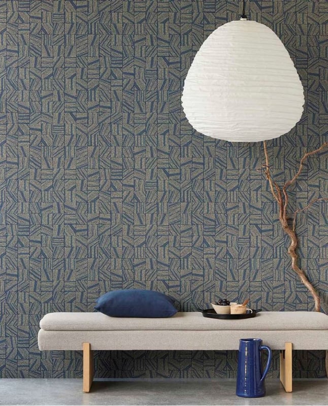 Modrá vliesová tapeta na zeď, mozaika, 324033, Embrace, Eijffinger