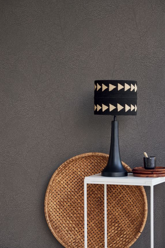 Šedá vliesová tapeta na zeď, metalické listy, 324043, Embrace, Eijffinger