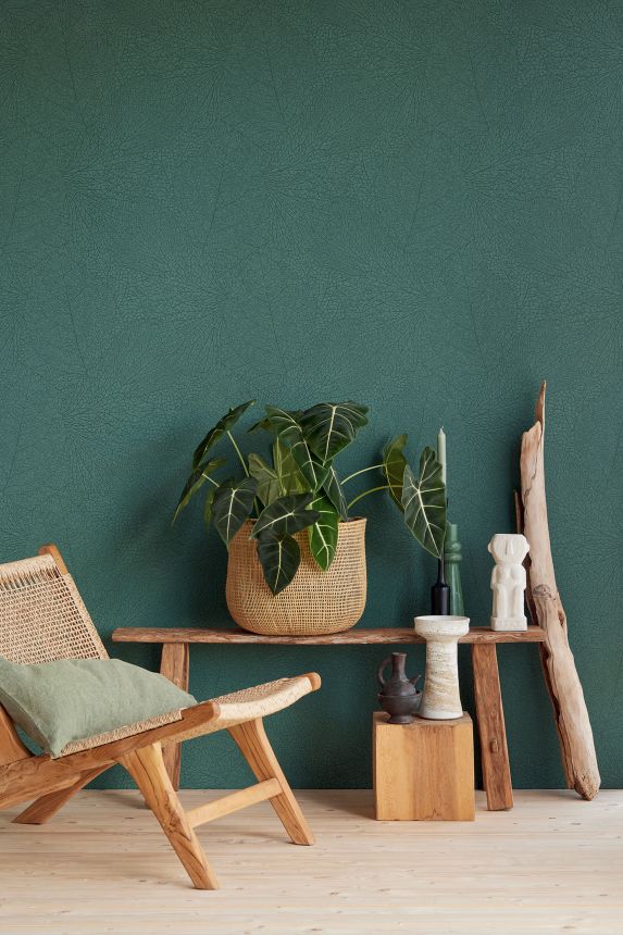 Zelená vliesová tapeta na zeď, metalické listy, 324044, Embrace, Eijffinger