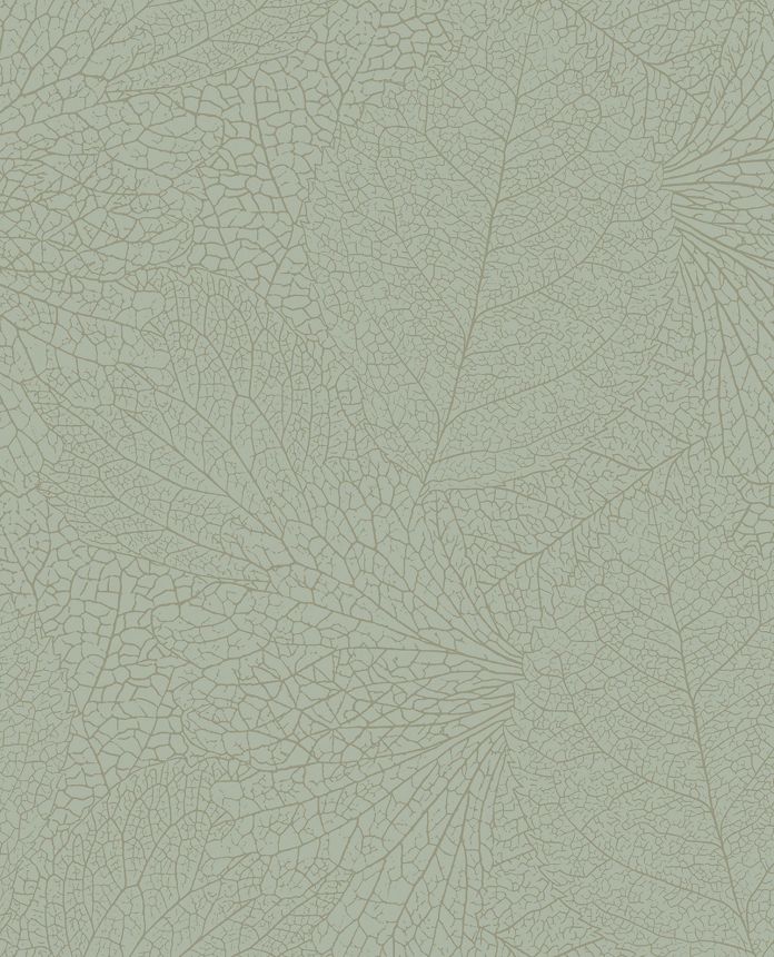 Zelená vliesová tapeta na zeď, metalické listy, 324043, Embrace, Eijffinger
