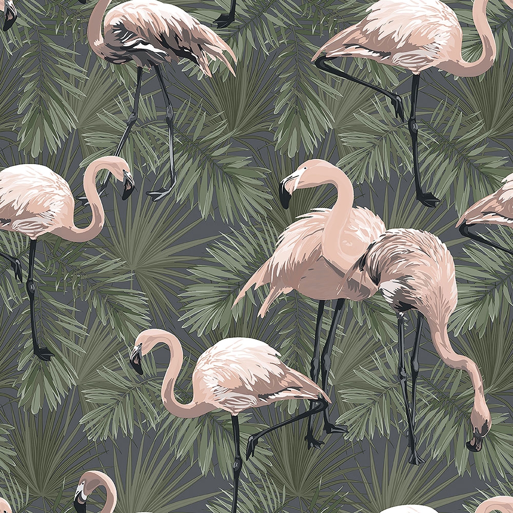 Luxusní vliesová tapeta s plameňáky EE22533, Flamingo, Essentials, Decoprint