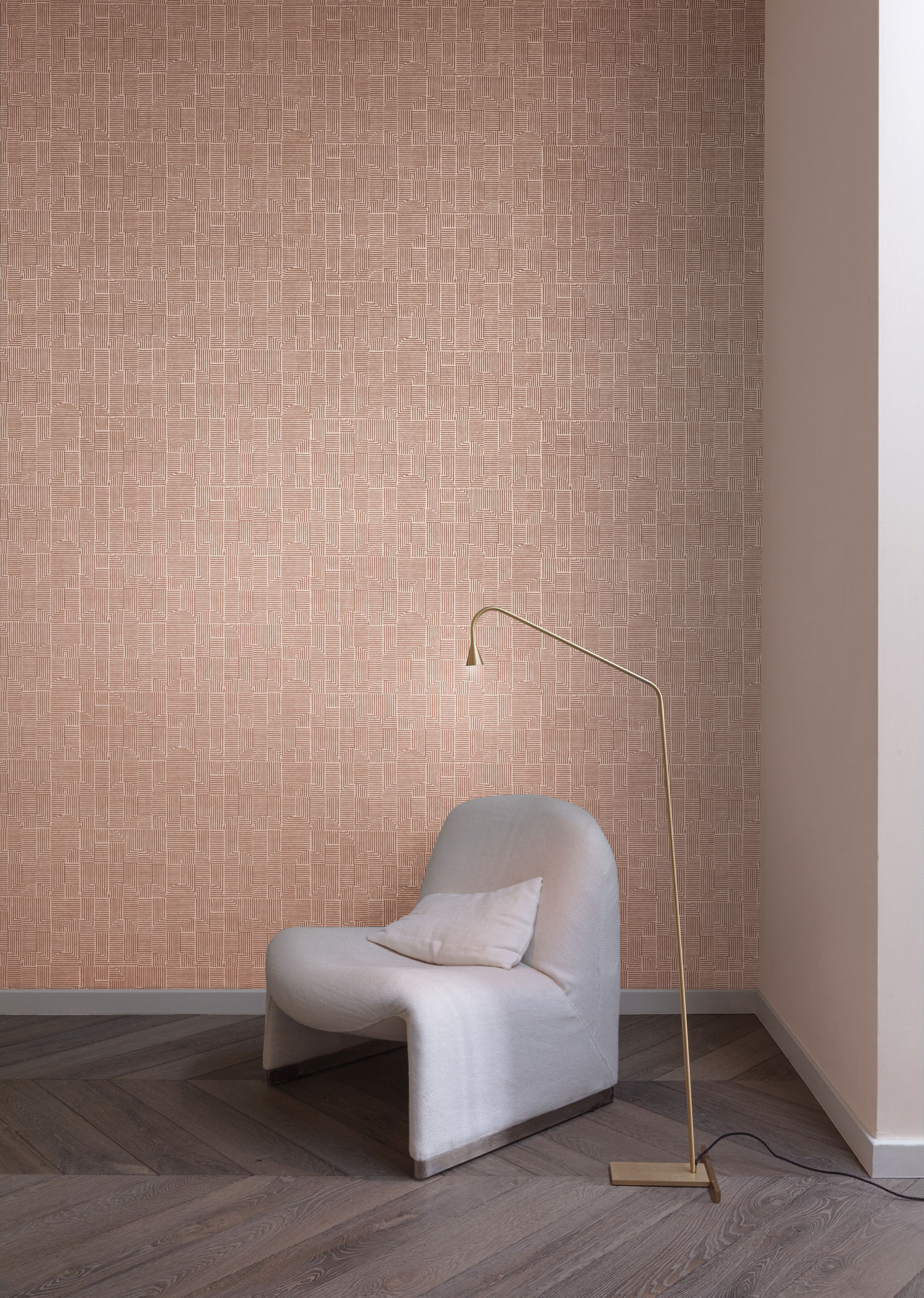 Geometrická vliesová tapeta na zeď, růžová, ILA403, Aquila, The Texture Book, Khroma by Masureel