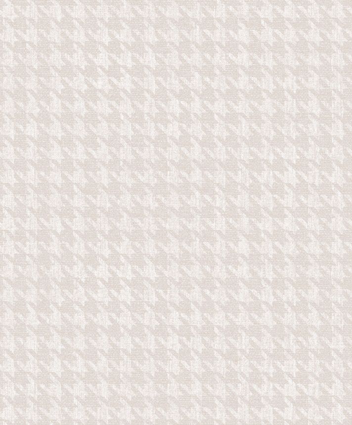 Bílá vliesová tapeta na zeď, imitace látky, vzor kohoutí stopa, ILA504, Aquila, Khroma by Masureel