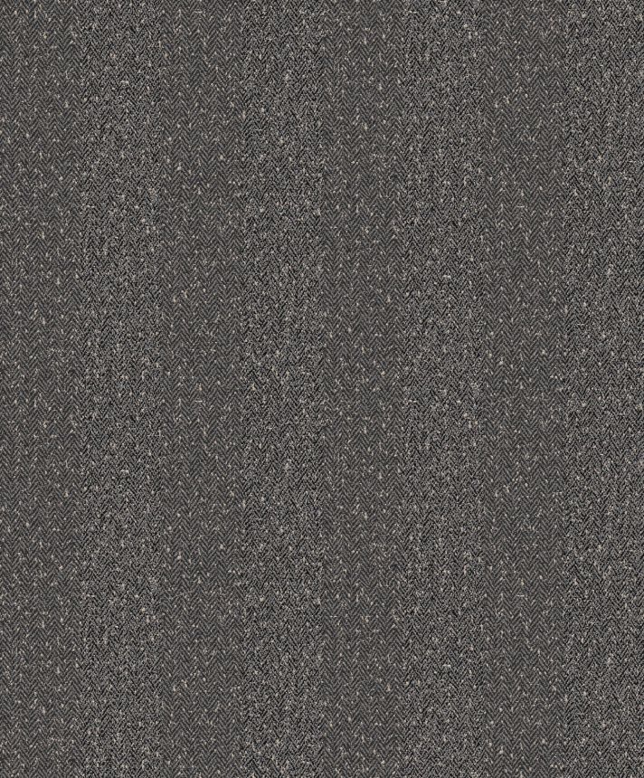 Černá vliesová tapeta na zeď, imitace tvídové pruhované látky, ILA605, Aquila, Khroma by Masureel