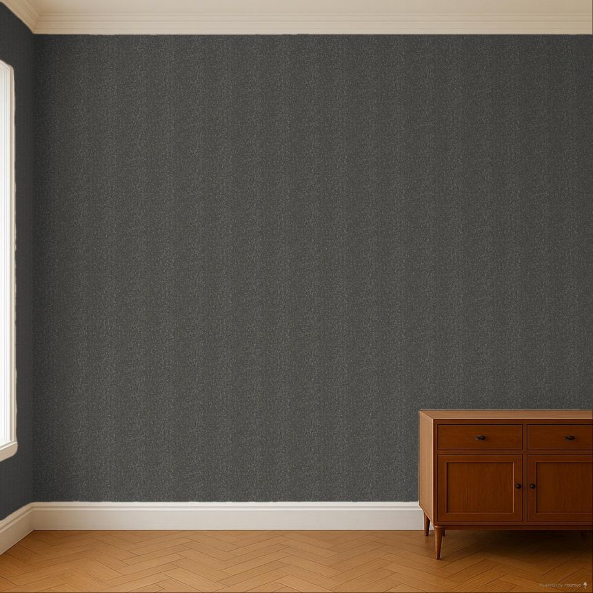 Černá vliesová tapeta na zeď, imitace tvídové pruhované látky, ILA605, Aquila, Khroma by Masureel