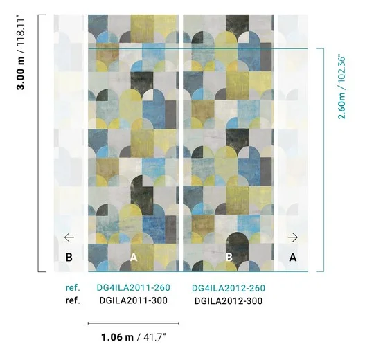 Vliesová geometrická fototapeta na zeď, DGILA2011-300, Aquila, Wall Designs IV, Khroma by Masureel