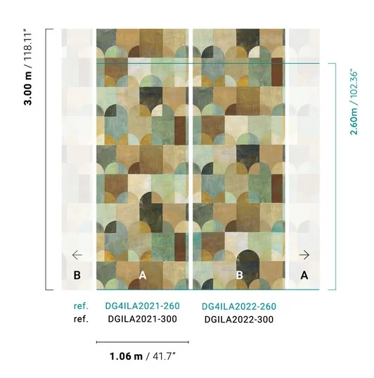 Vliesová geometrická fototapeta na zeď, DGILA2021-300, Aquila, Wall Designs IV, Khroma by Masureel