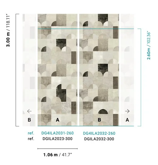 Vliesová geometrická fototapeta na zeď, DGILA2032-300, Aquila, Khroma by Masureel