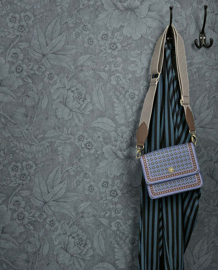 Modrá vliesová květinová tapeta na zeď, 333105  Pip Studio 6, Eijffinger