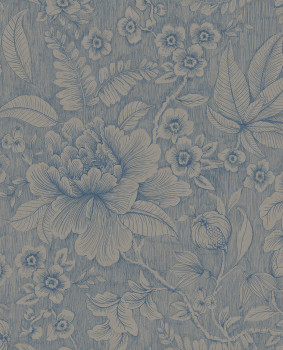 Modro-béžová vliesová tapeta na zeď, květiny, 333106  Pip Studio 6,  Eijffinger