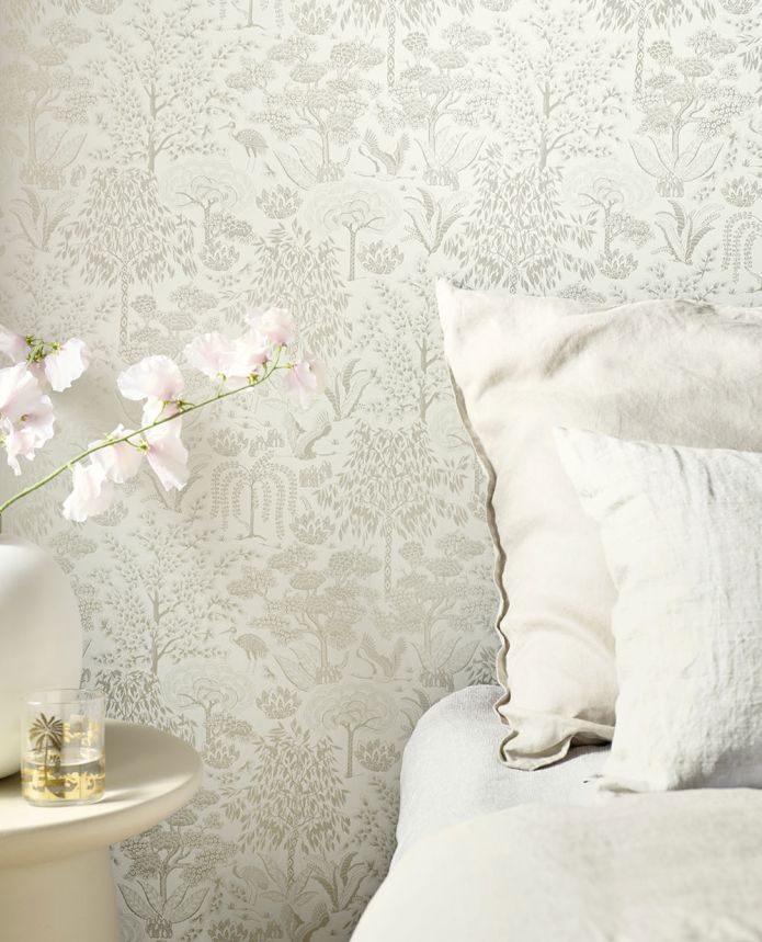 Šedo-stříbrná vliesová tapeta se stromy, 333110  Pip Studio 6, Eijffinger