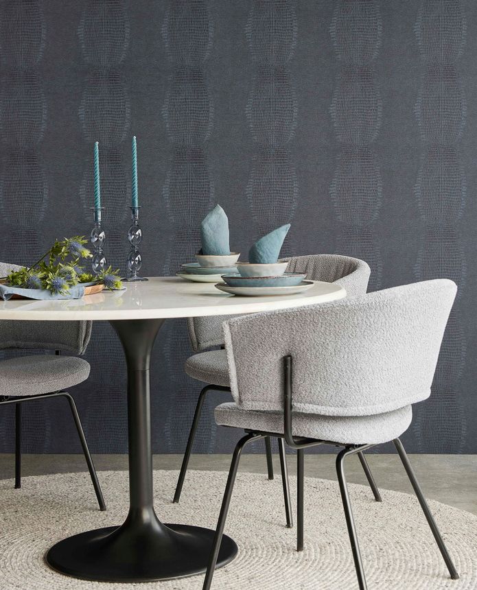 Modrá vliesová tapeta na zeď, imitace kůže, 333234, Unify, Eijffinger