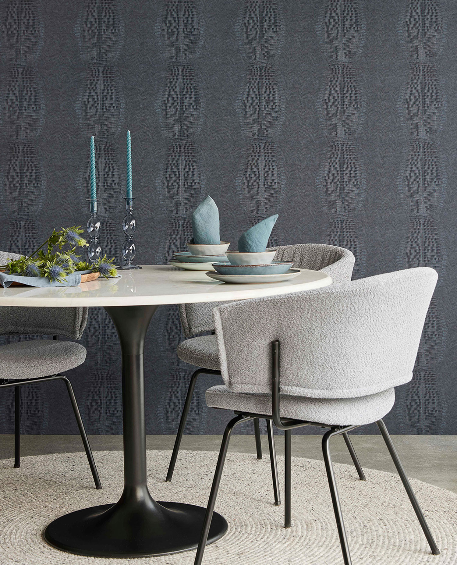 Modrá vliesová tapeta na zeď, imitace kůže, 333234, Unify, Eijffinger