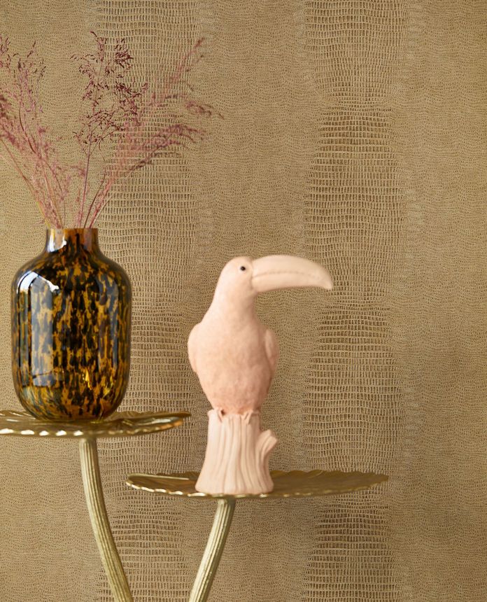 Hnědá vliesová tapeta na zeď, imitace kůže, 333238, Unify, Eijffinger