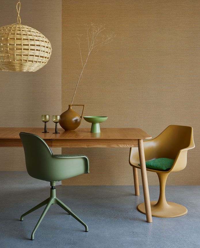 Okrová vliesová tapeta na zeď, imitace látky, 333281, Unify, Eijffinger