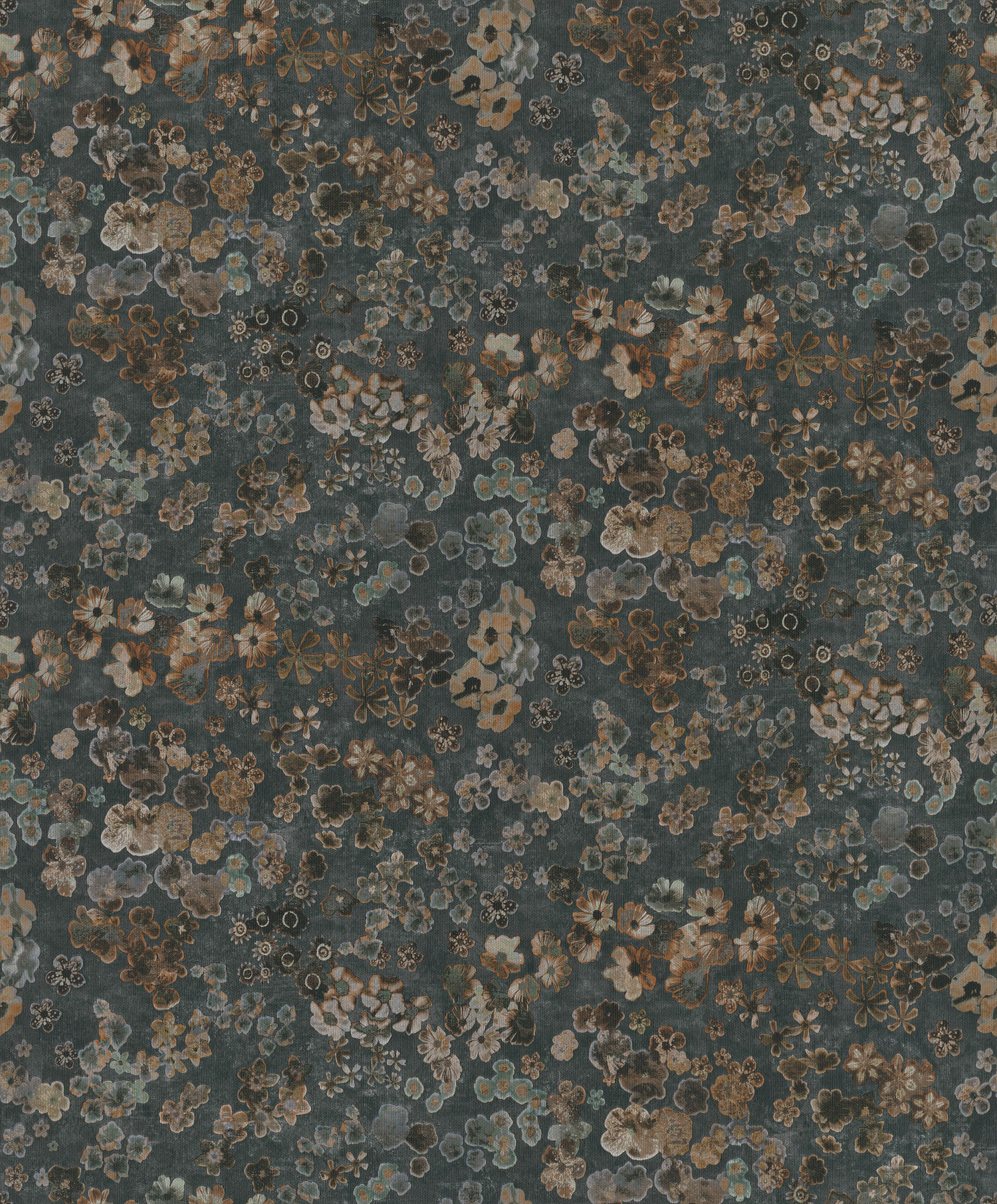 Černá vliesová květinová tapeta na zeď, 221302, Botanical, BN Walls