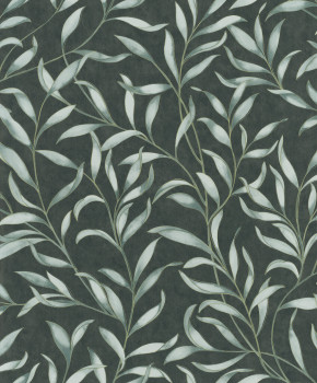Zelená vliesová tapeta s větvičkami, listy, 221321, Botanical, BN Walls