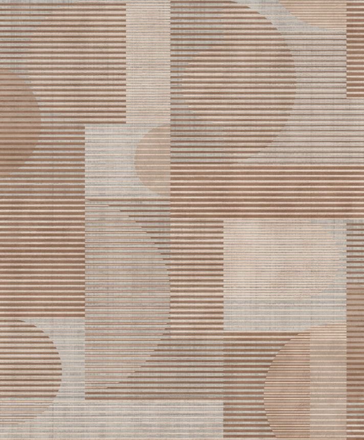 Šedo-hnědá geometrická vliesová tapeta na zeď, AL26282, Allure, Decoprint
