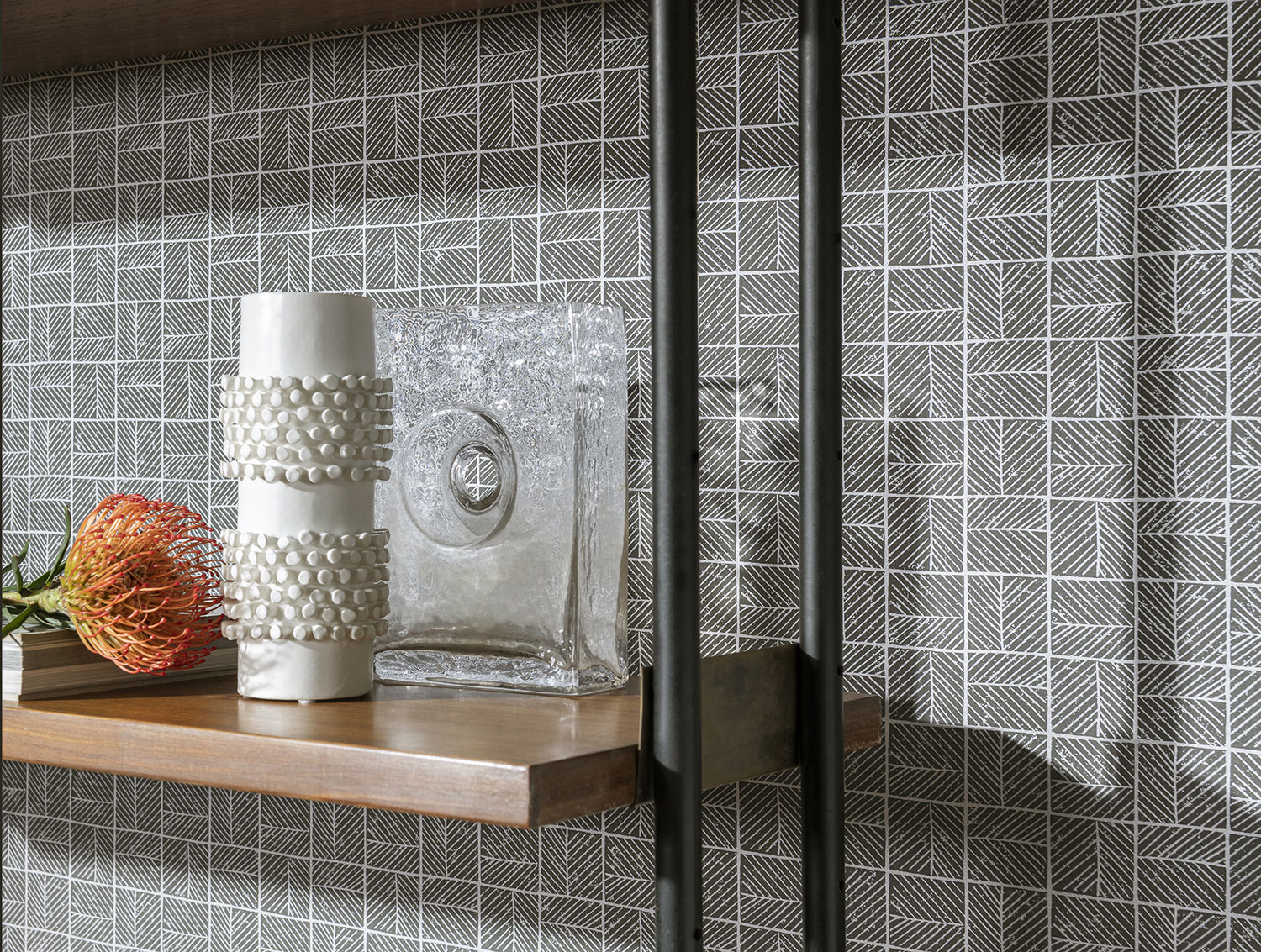 Béžová geometrická vliesová tapeta na zeď, BA26081,  Brazil,  Decoprint