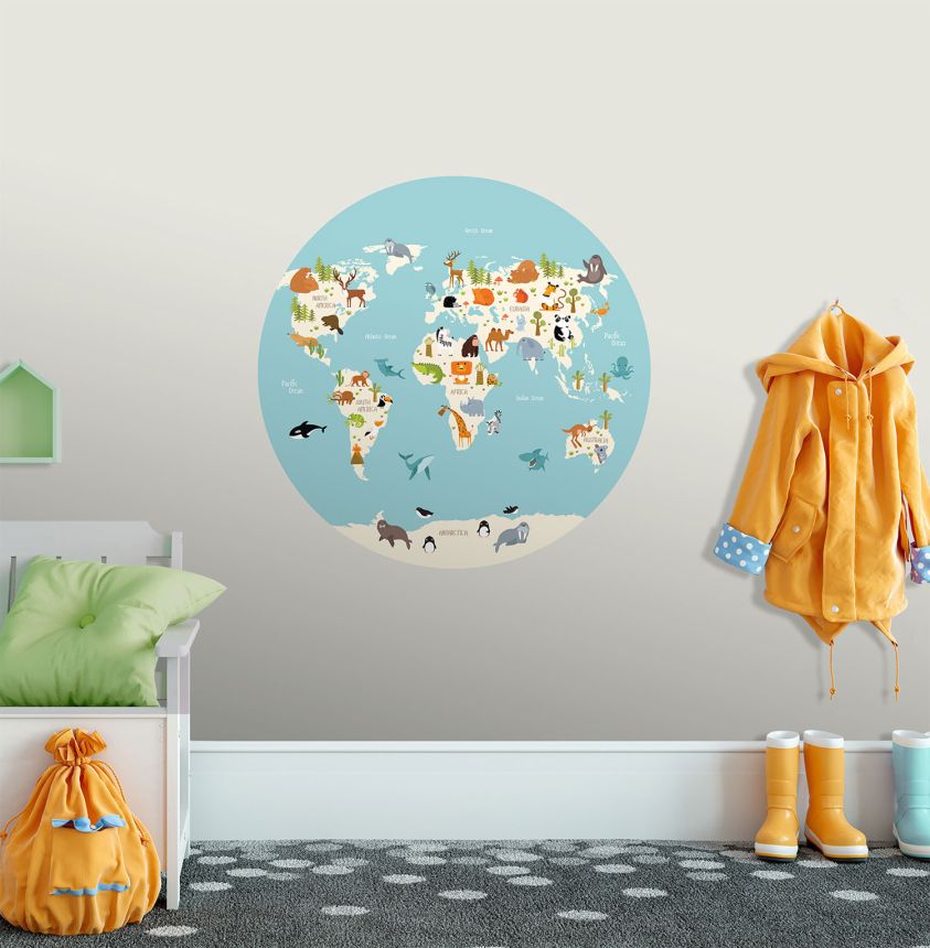 Předklížená dětská vliesová tapeta na zeď, Mapa Světa, PLC051, Platinum Shapes, Decoprint