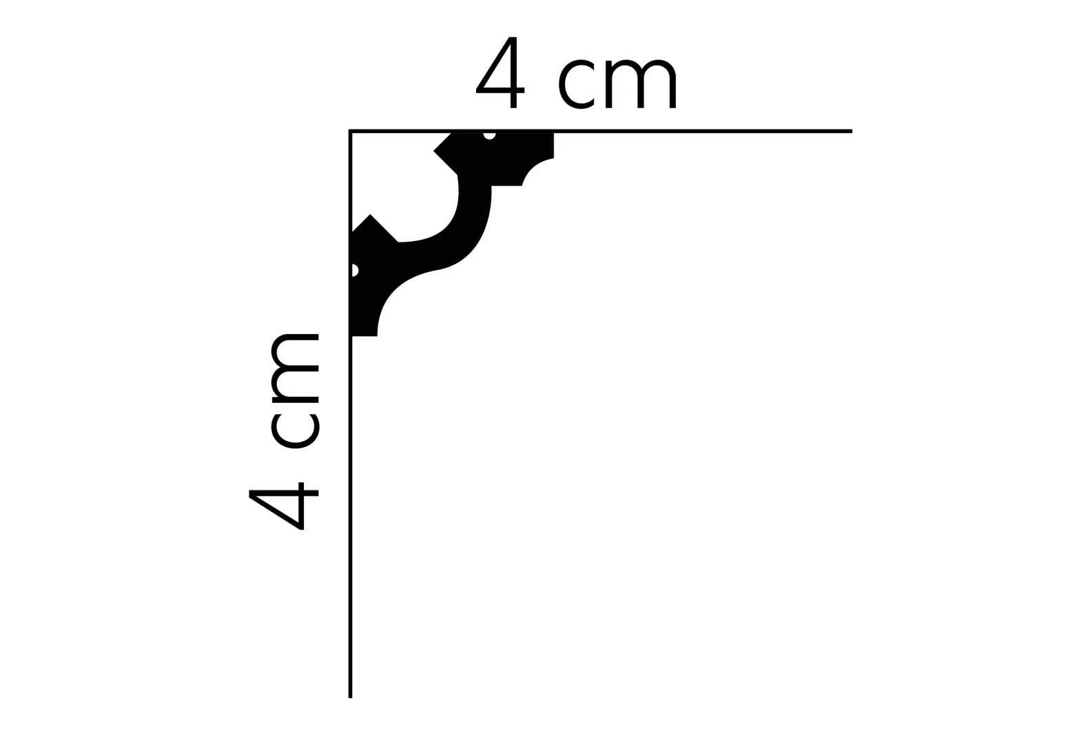 Hladká stropní  lišta MD172 200x4x4cm, Mardom