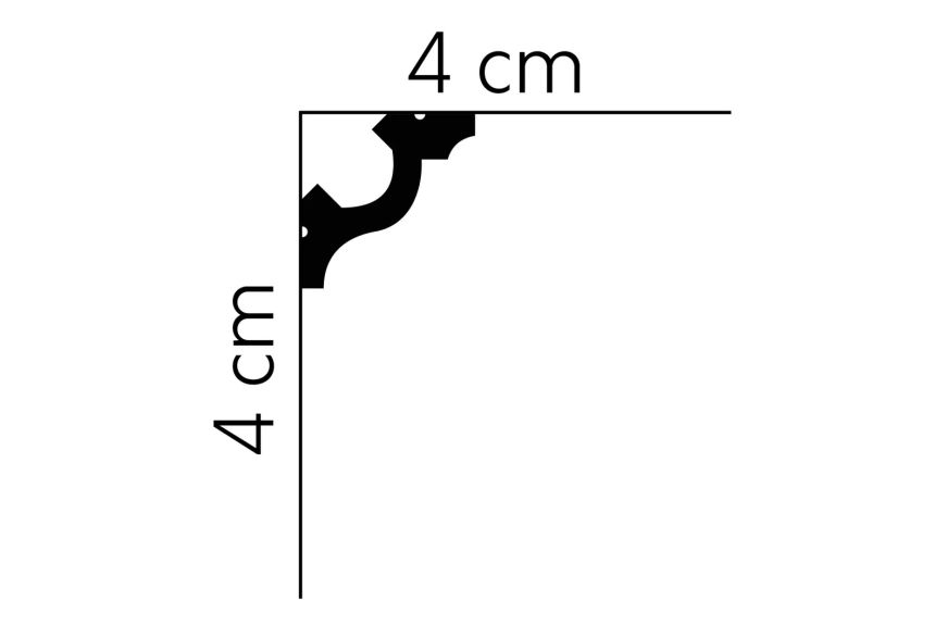 Hladká stropní  lišta MD172 200x4x4cm, Mardom