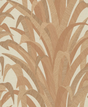 Hnědo-zlatá vliesová tapeta s listy trávy, CU3011, Cumaru, Grandeco