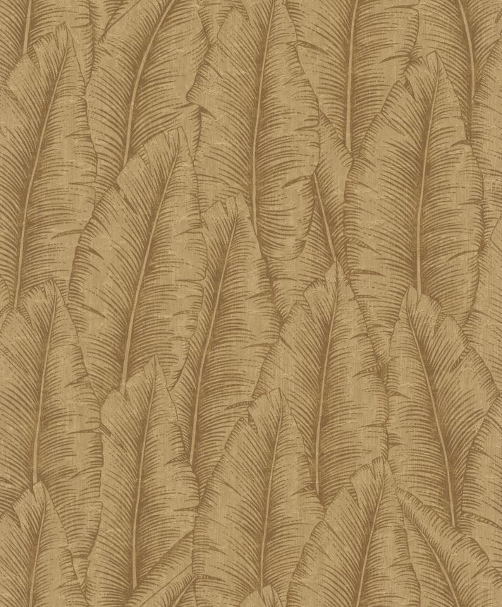 Hnědá vliesová tapeta s listy, CU3205, Cumaru, Grandeco