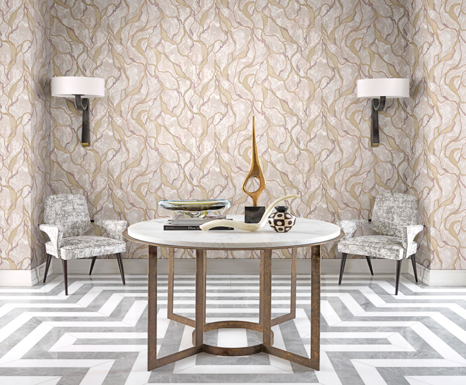 Luxusní  štuková vliesová tapeta na zeď, M69902, Splendor, Zambaiti Parati