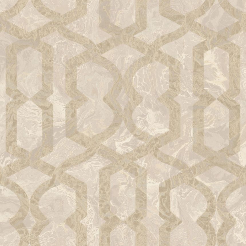 Luxusní  geometrická zlato-béžová tapeta na zeď, M69924, Splendor, Zambaiti Parati