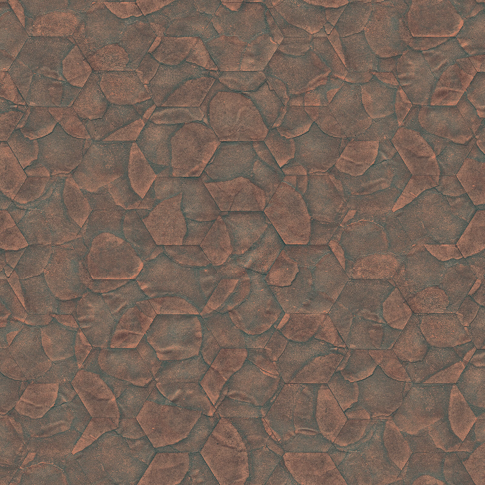 Luxusní šedo-měděná geometrická vliesová tapeta na zeď, Z54504, Fuksas, Zambaiti Parati