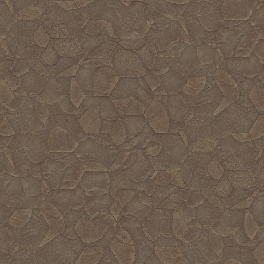 Luxusní hnědá geometrická vliesová tapeta na zeď, Z54506, Fuksas, Zambaiti Parati