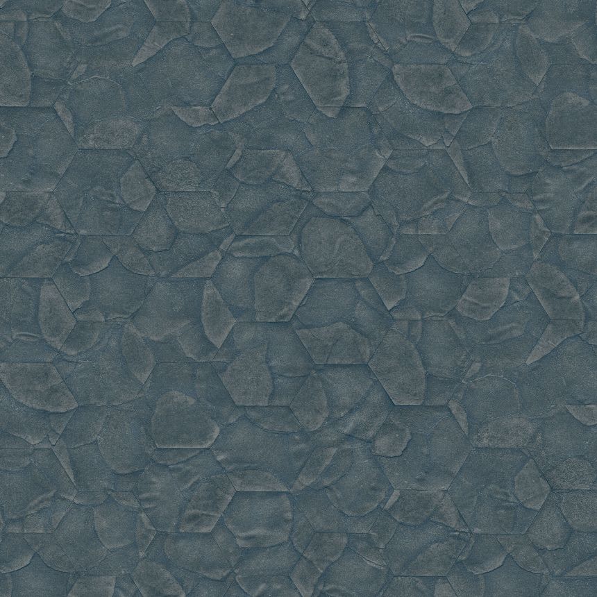 Luxusní modro-stříbrná geometrická vliesová tapeta na zeď, Z54507, Fuksas, Zambaiti Parati