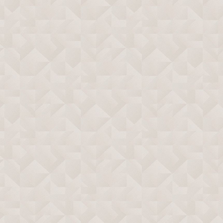 Luxusní krémová geometrická vliesová tapeta na zeď, Z54531, Fuksas, Zambaiti Parati