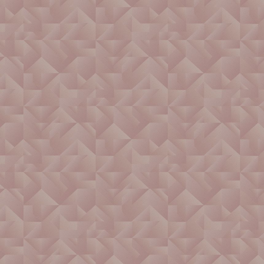 Luxusní starorůžová geometrická vliesová tapeta na zeď, Z54533, Fuksas, Zambaiti Parati
