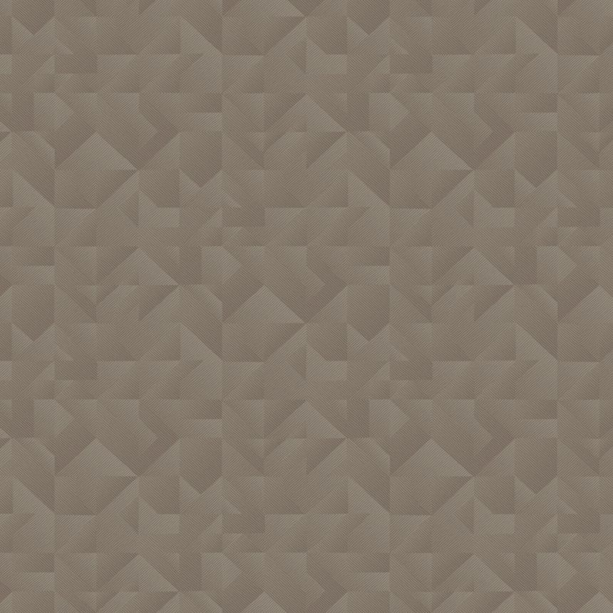 Luxusní hnědá geometrická vliesová tapeta na zeď, Z54534, Fuksas, Zambaiti Parati