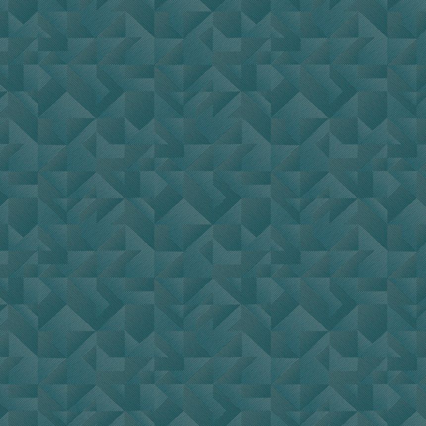 Luxusní modro-zelená geometrická vliesová tapeta na zeď, Z54536, Fuksas, Zambaiti Parati