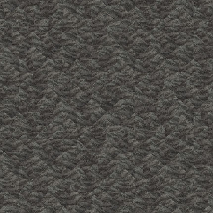 Luxusní černá geometrická vliesová tapeta na zeď, Z54537, Fuksas, Zambaiti Parati