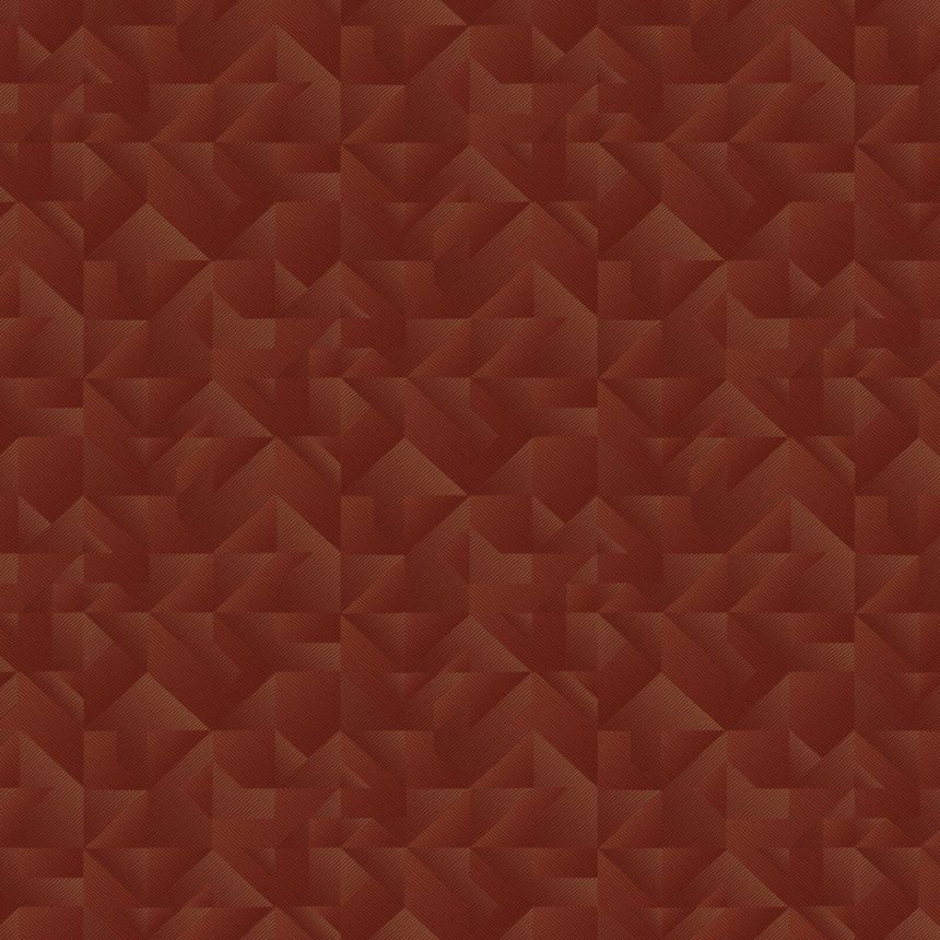 Luxusní červeno-hnědá geometrická vliesová tapeta na zeď, Z54538, Fuksas, Zambaiti Parati