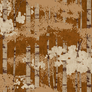 Hnědo-zlatá vliesová tapeta na zeď, stromy, les,  A62703, Ciara, Grandeco