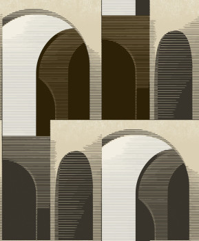 Hnědo-béžová 3D geometrická vliesová tapeta na zeď, A63301, Ciara Grandeco