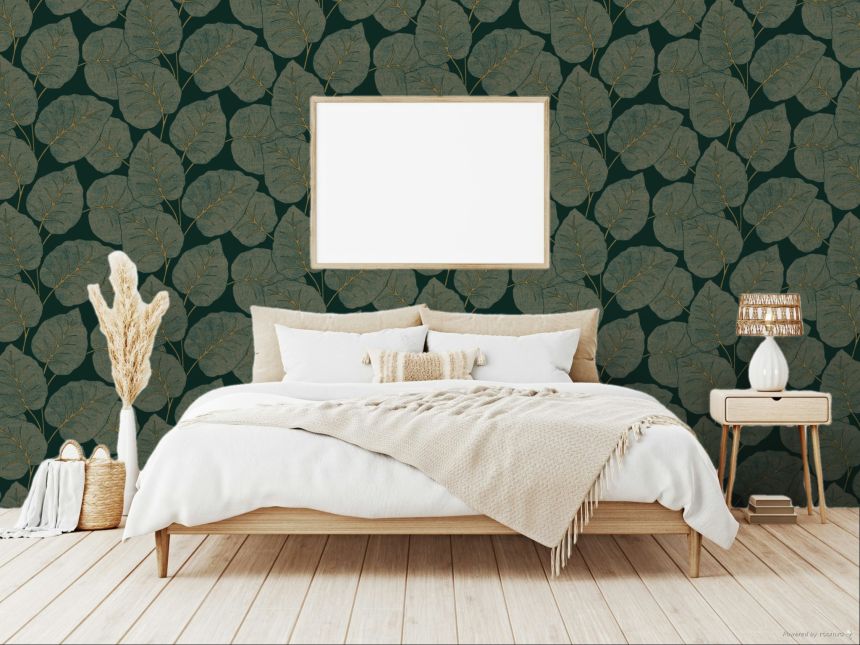 Zelená vliesová tapeta na zeď, listy,  A63502, Vavex 2025