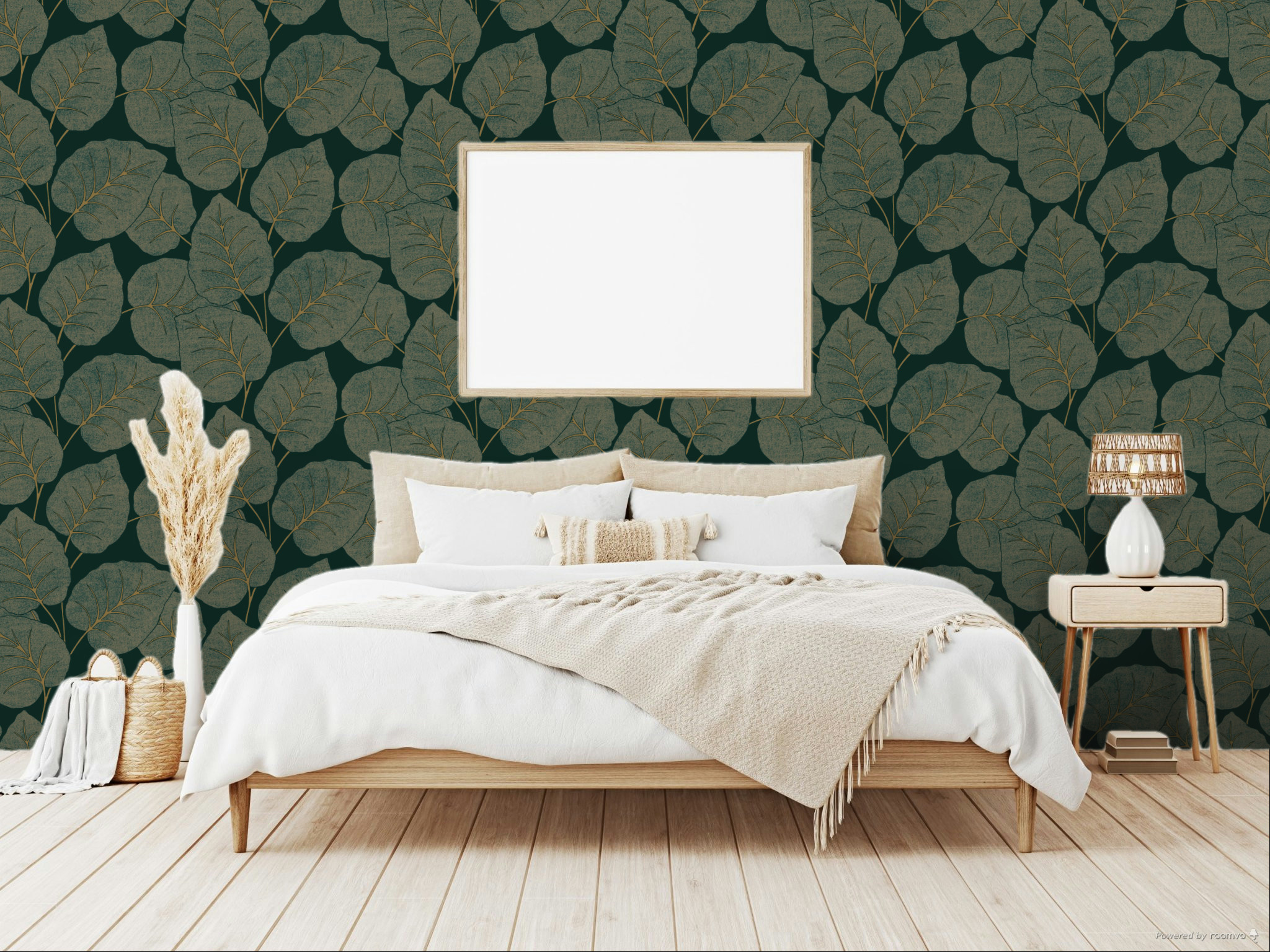 Zelená vliesová tapeta na zeď, listy,  A63502, Vavex 2025