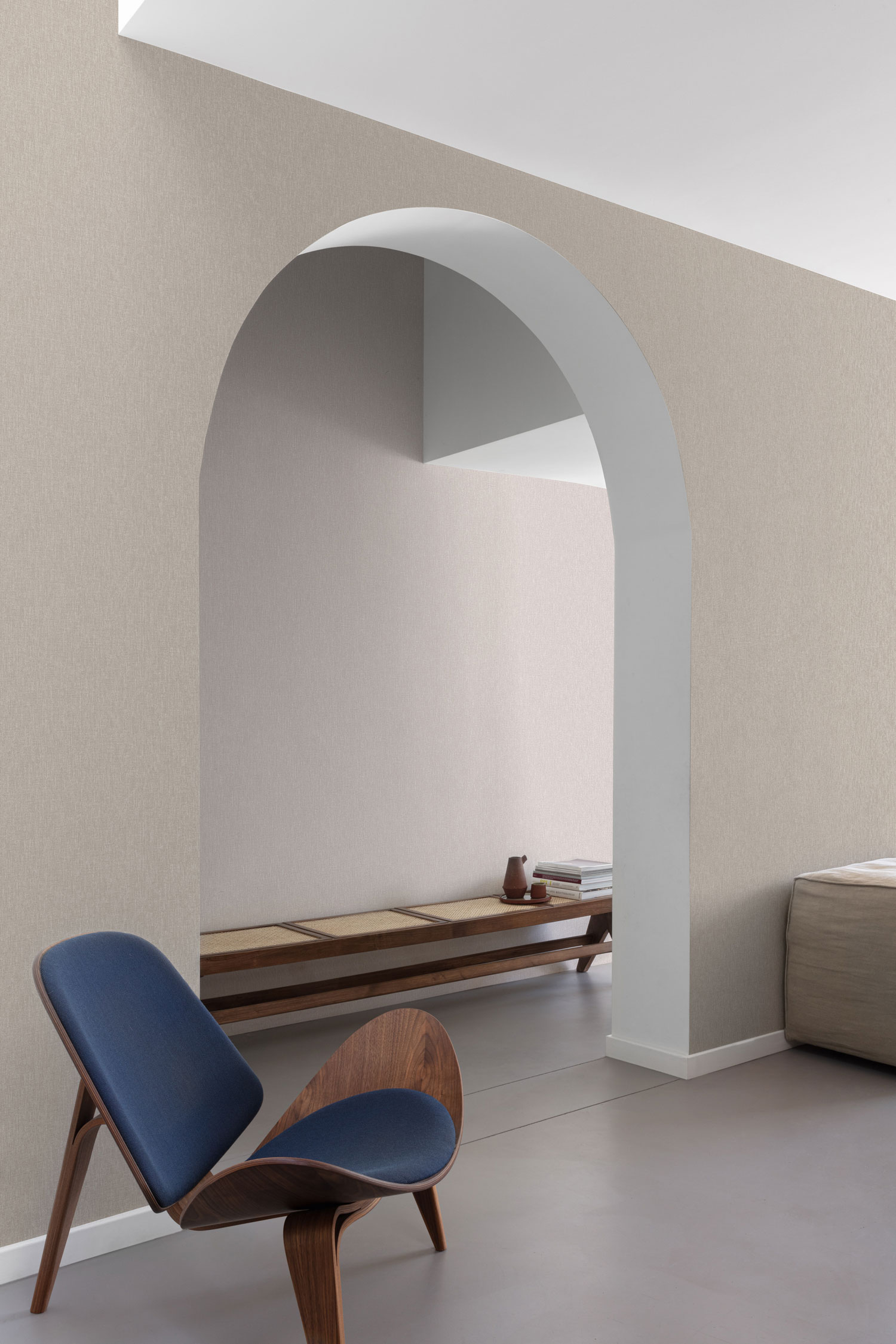 Šedo-hnědá vliesová tapeta na zeď, imitace látky,  AT1012, Atmosphere, Grandeco