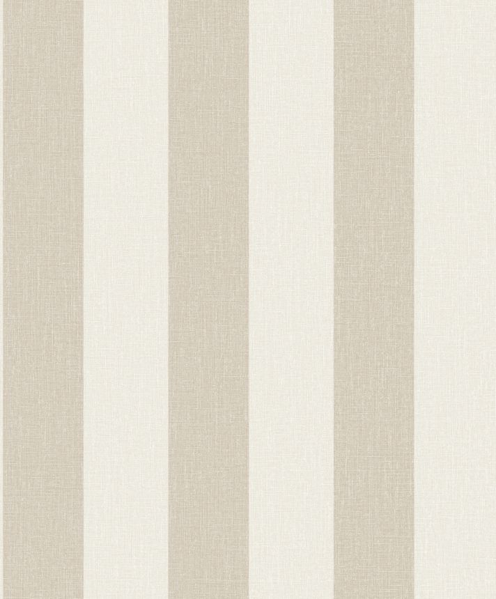 Béžová vliesová tapeta na zeď s pruhy, imitace látky,  AT4005, Atmosphere, Grandeco